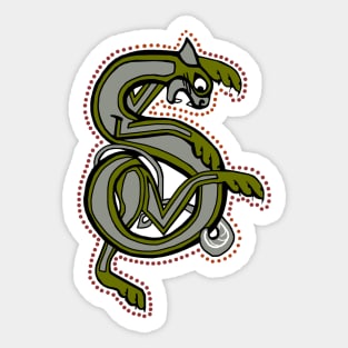 Celtic Cat Letter S Sticker